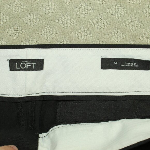 Loft Women’s Marisa Black Pants Size 14 Straight Leg Classic Dressy Comfort - Picture 7 of 8